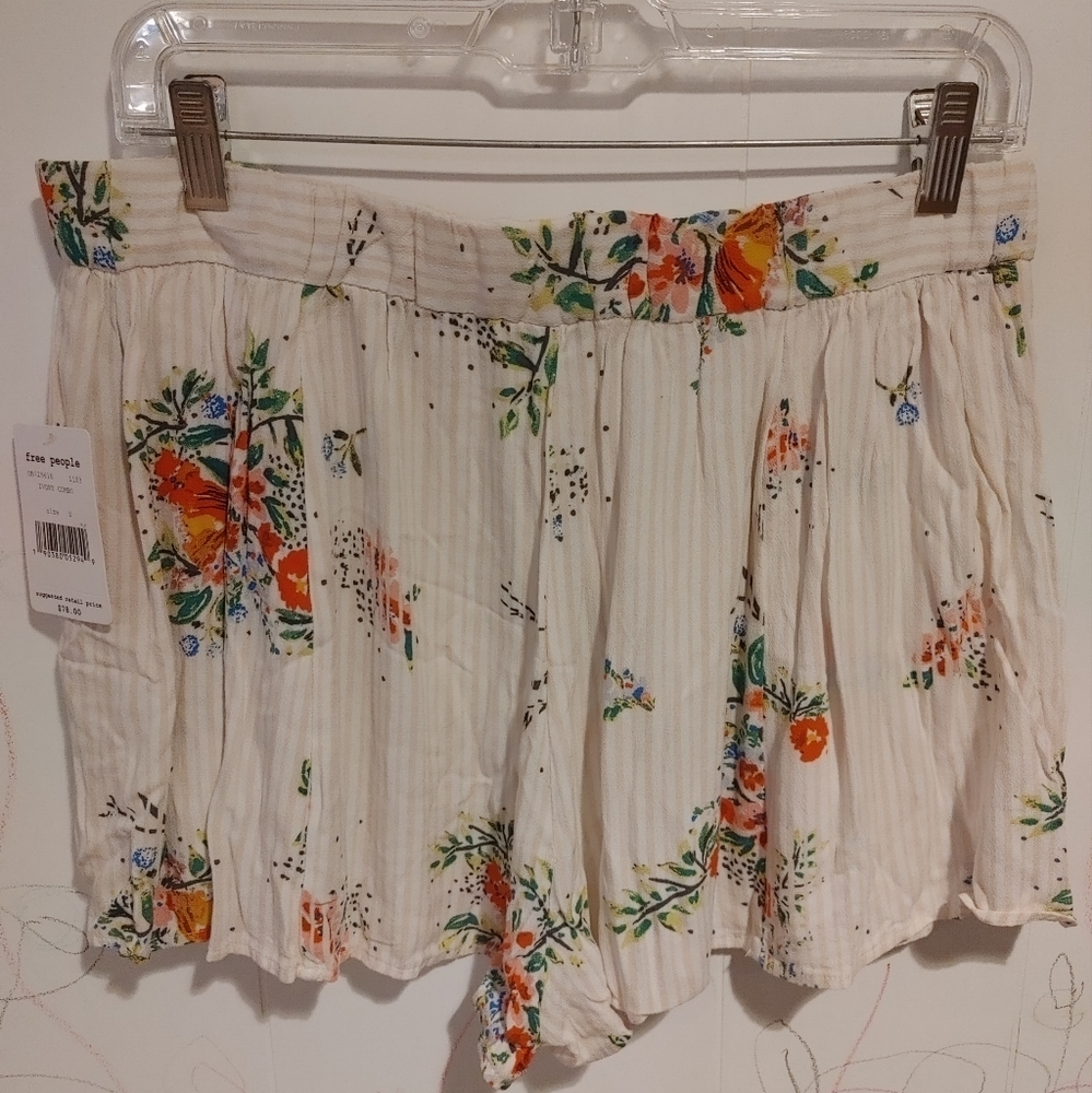 NWT Free People Night Watcher Floral Skort in ivory combo size S - Picture 2 of 8